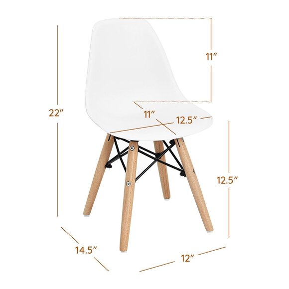 Kids Modern Minimalist Style Chairs Toddler Kids Chairs With Natural Wooden Legs - Picture 2 of 8
